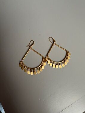 Kendra Scott Gold Dangle Fan Teardrop Charm Earrings